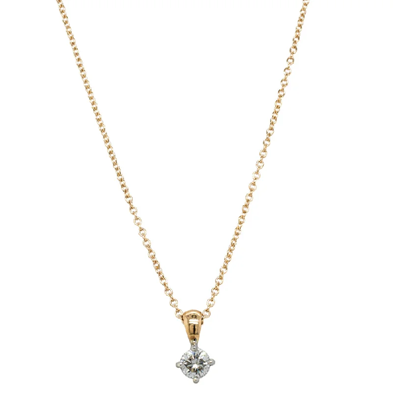 simple gold necklaces for women-Deja Vu 9ct Yellow Gold .30ct Diamond Pendant