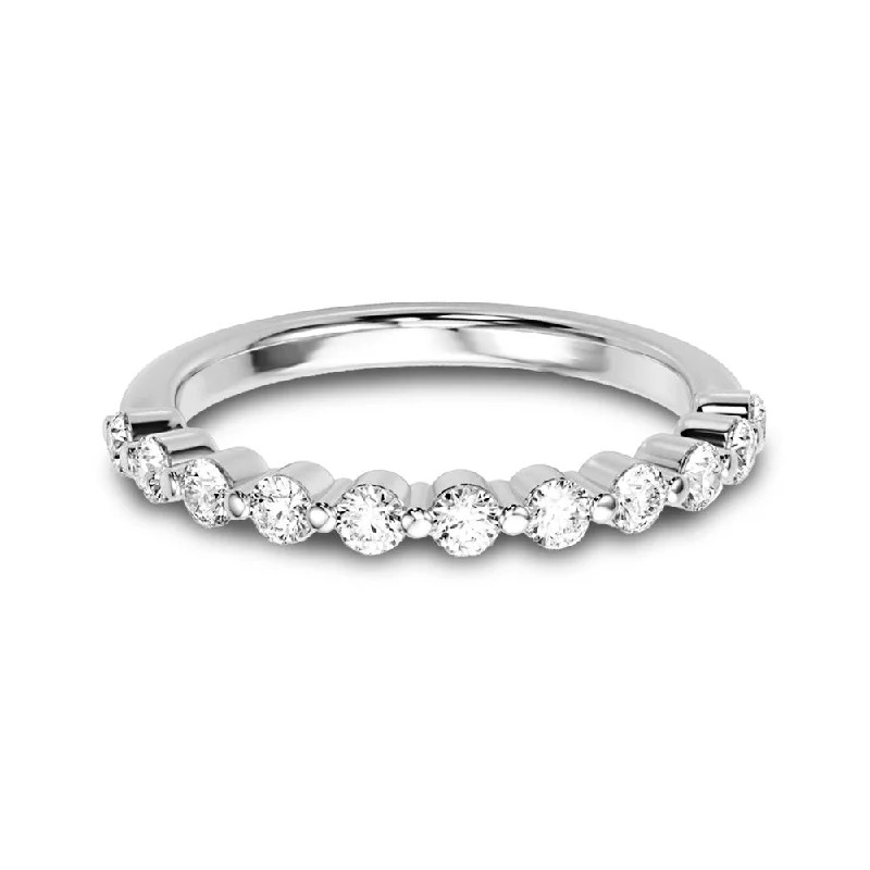 trendy rings for women-Floating Design 0.4 ct. Round Diamond Wedding Ring