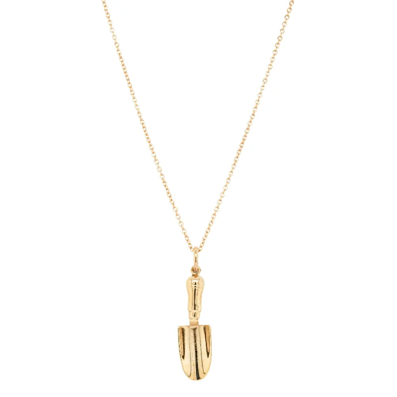 luxury sapphire necklaces for women-Deja Vu 9ct Yellow Gold Gardening Trowel Necklace