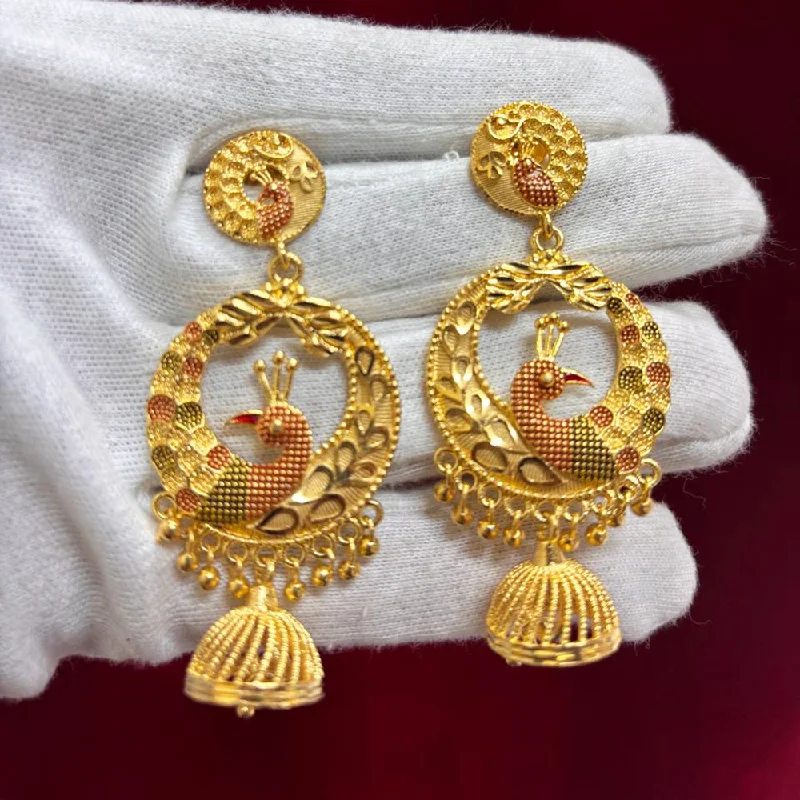 oversized earrings for women-Pari Art Jewellery Forming Gold Dangler Earrings