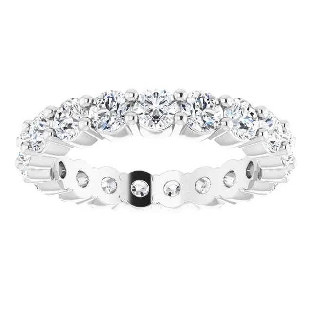 bold rings for women-Anjolee Round Diamond Shared Prong  Eternity Band