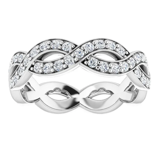 unique rings for women-0.72 ct. Round Diamond Infinity Style Eternity Band