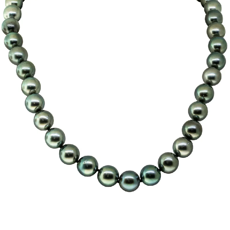 sparkling necklaces for women-18ct White Gold Cultured Black Pearl Necklace