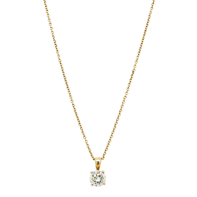 delicate necklaces for women-Deja Vu 18ct Yellow Gold .63ct Diamond Pendant