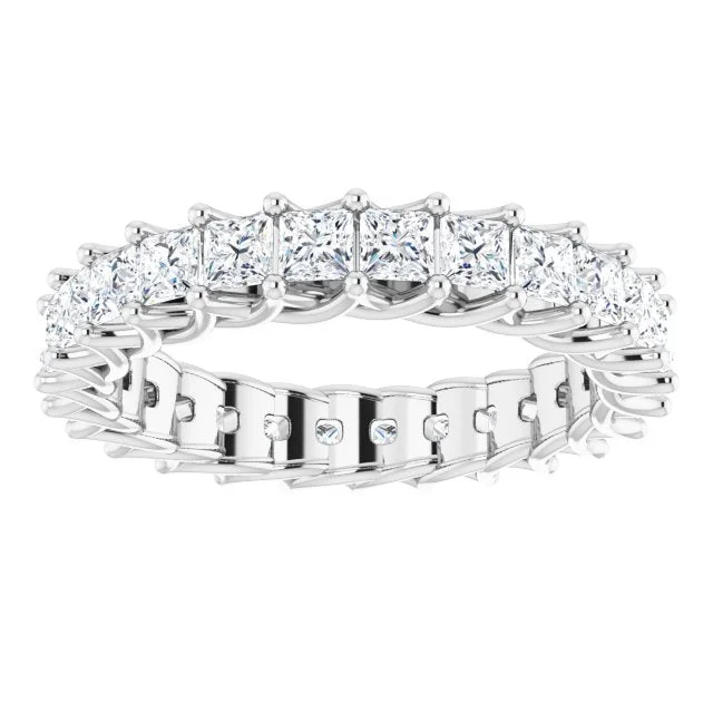 contemporary rings for women-2.60 ct. Princess Diamond Trellis Eternity Band