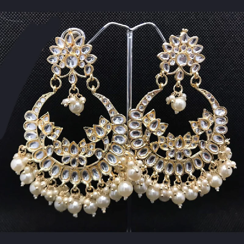 sparkling diamond earrings for women-Deep Enterprises Gold Plated Dangler Earrings