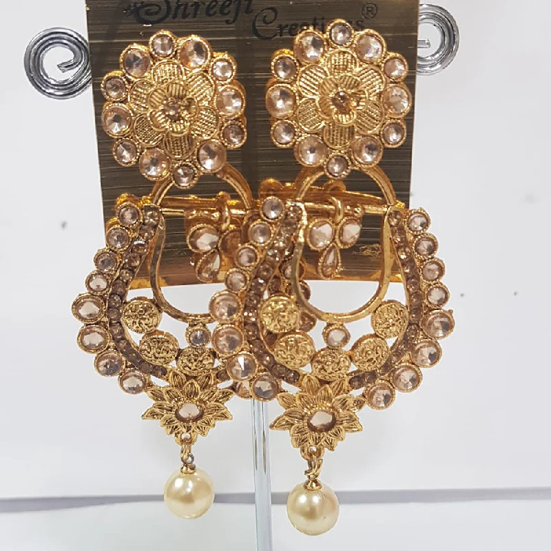 boho earrings for women-Shreeji Gold Plated Dangler Earrings