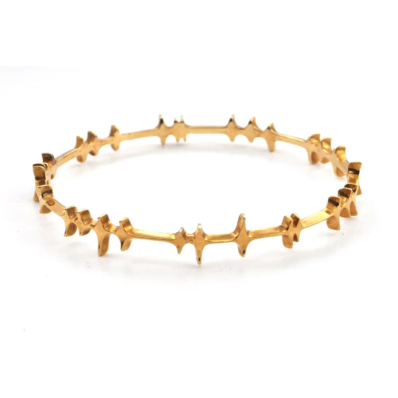 modern bracelets for women-Hans Gehrig 18k Modernist Bangle Armlet Circa 1963