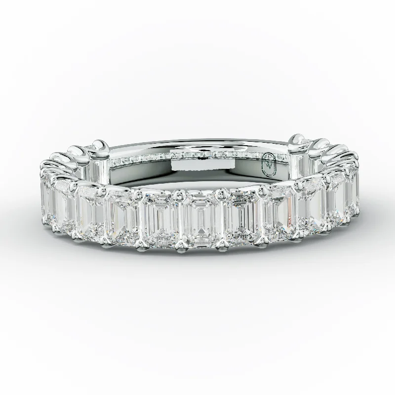 fashion rings for women-3.0 Carat Emerald Cut Diamond Anniversary Band