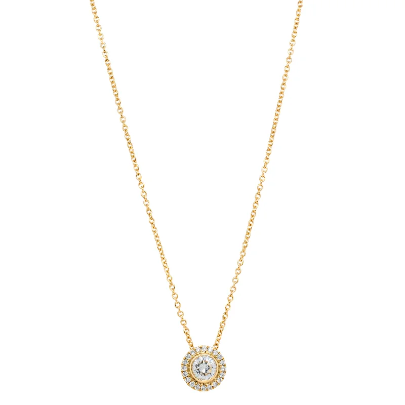 sparkling necklaces for women-18ct Yellow Gold .42ct Reclaimed Diamond Isla Pendant