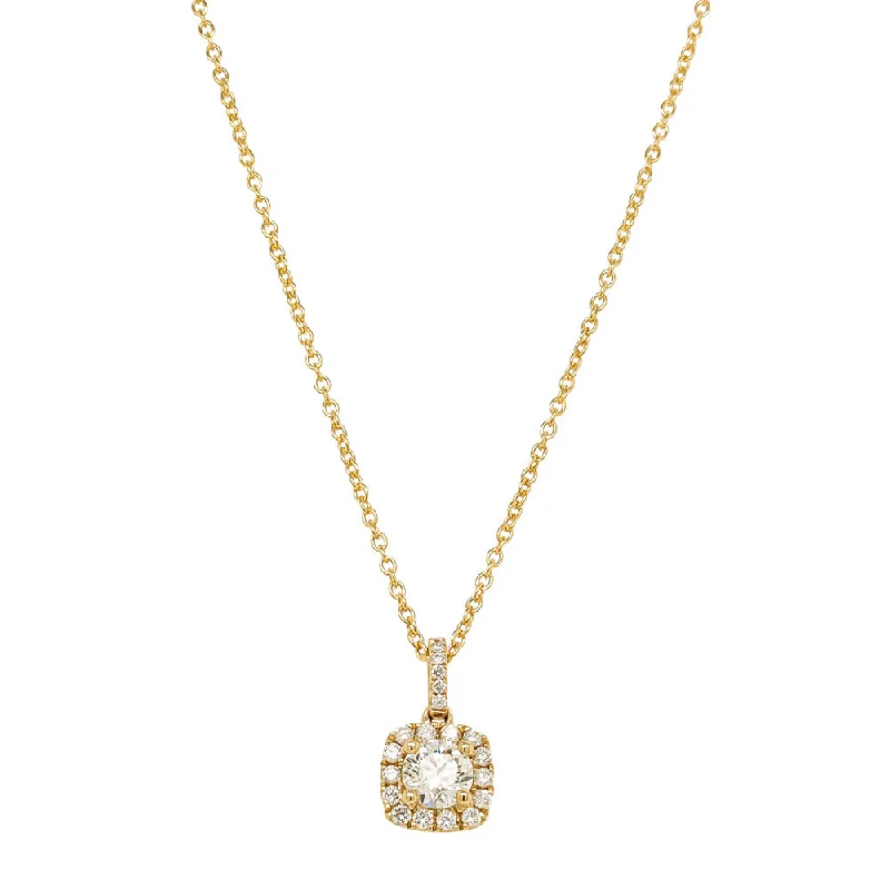 diamond necklaces for women-18ct Yellow Gold .50ct Diamond Peony Pendant