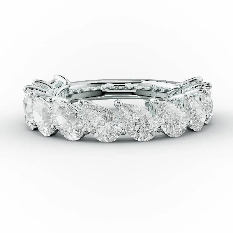 contemporary engagement rings for women-3.0 Carat Slanted Pear Diamond Anniversary Band