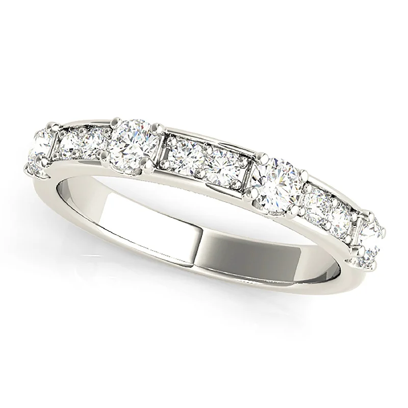 minimalist rings for women-0.65 ctw. Round Diamond Wedding Band