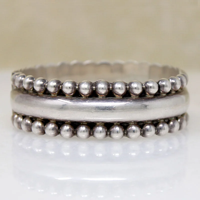 chic bangles for women-Chic Taxco Sterling Silver Clamper Bracelet