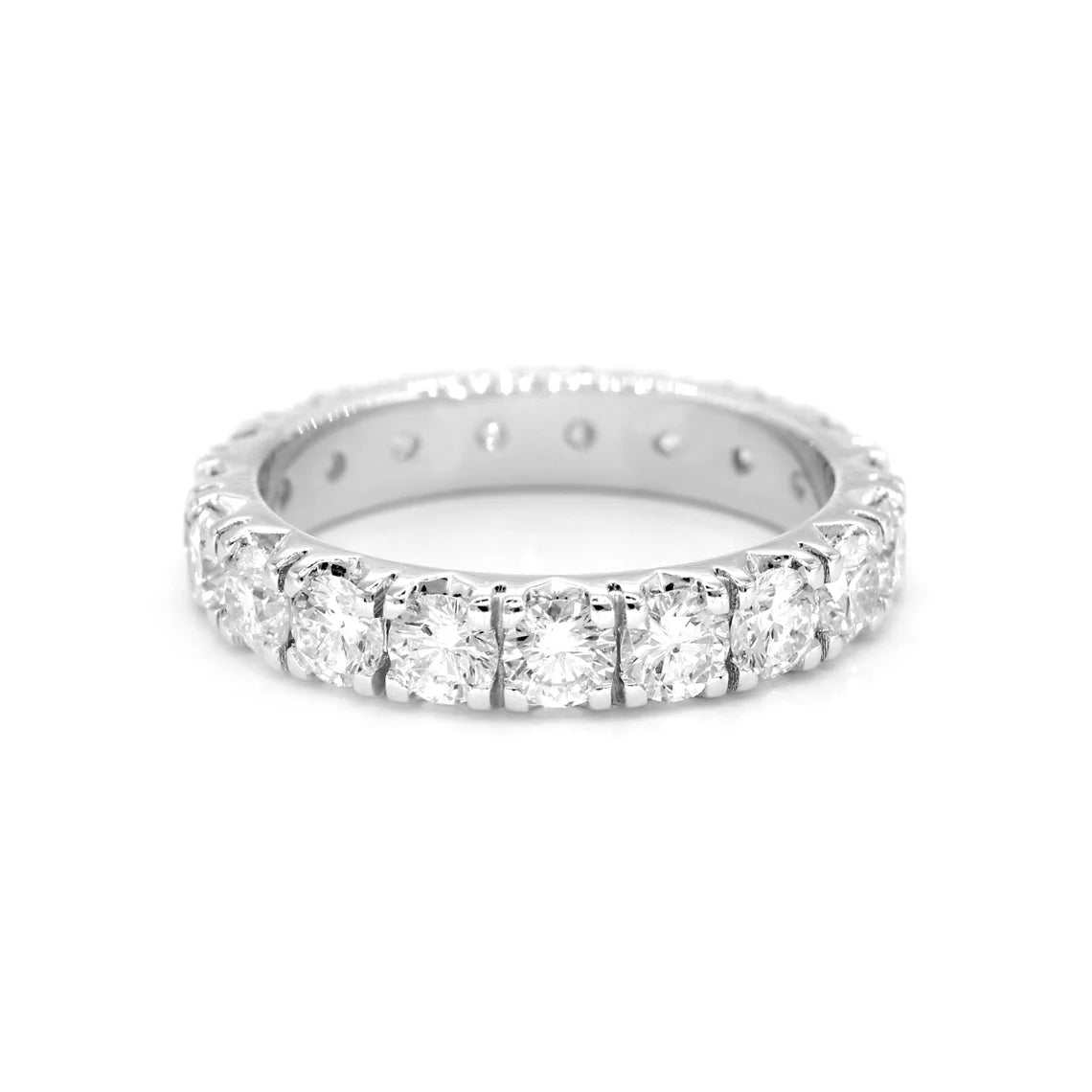 stylish rings for women-2.28 ct. Round Diamond Eternity Band, Separate V Prong Eternity Band