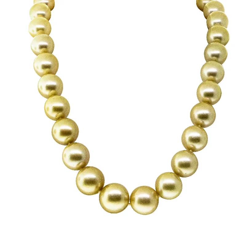 dazzling necklaces for women-9ct Yellow Gold South Sea Pearl Strand