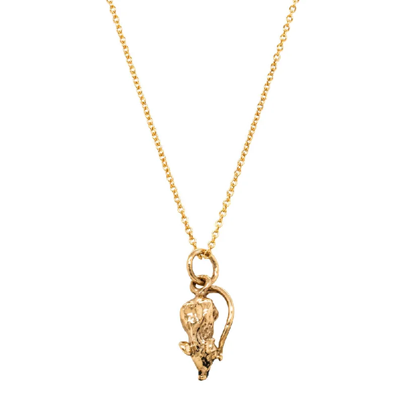 high-end necklaces for women-Deja Vu 9ct Yellow Gold Mouse Necklace