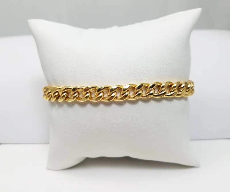 charm bracelets for women-Impressive Cuban Link 14k Yellow Gold 7.5" Bracelet