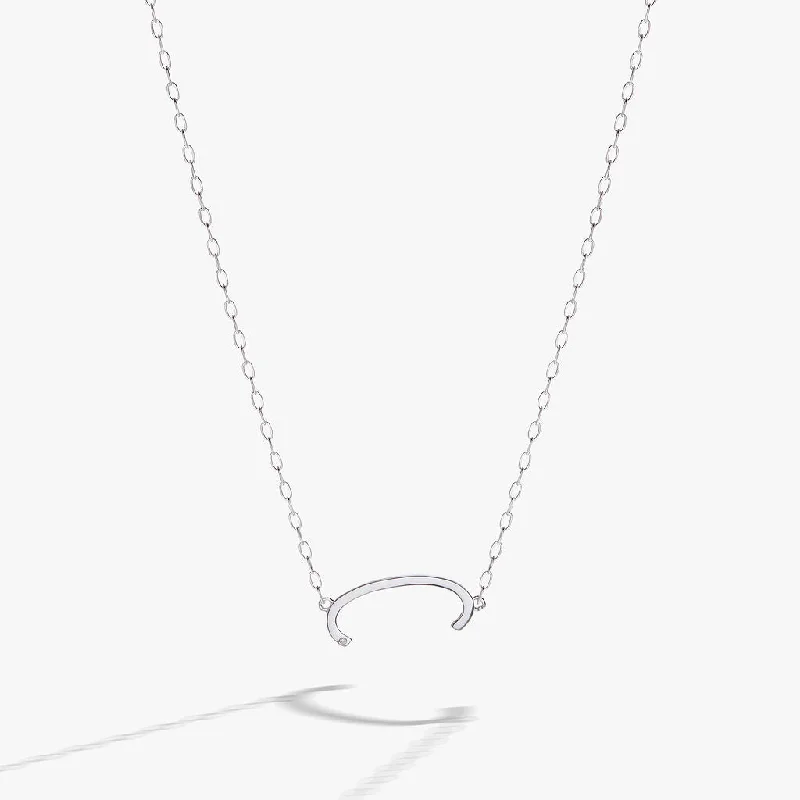 elegant necklaces for women-Initial C Precious Elongated Necklace