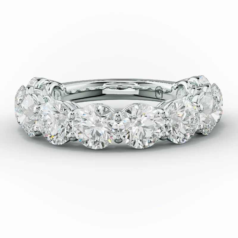 contemporary rings for women-5.0 Carat Round Diamond Anniversary Band