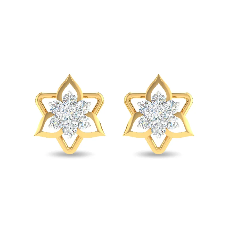 luxury diamond earrings for women-Pinnacle Studs