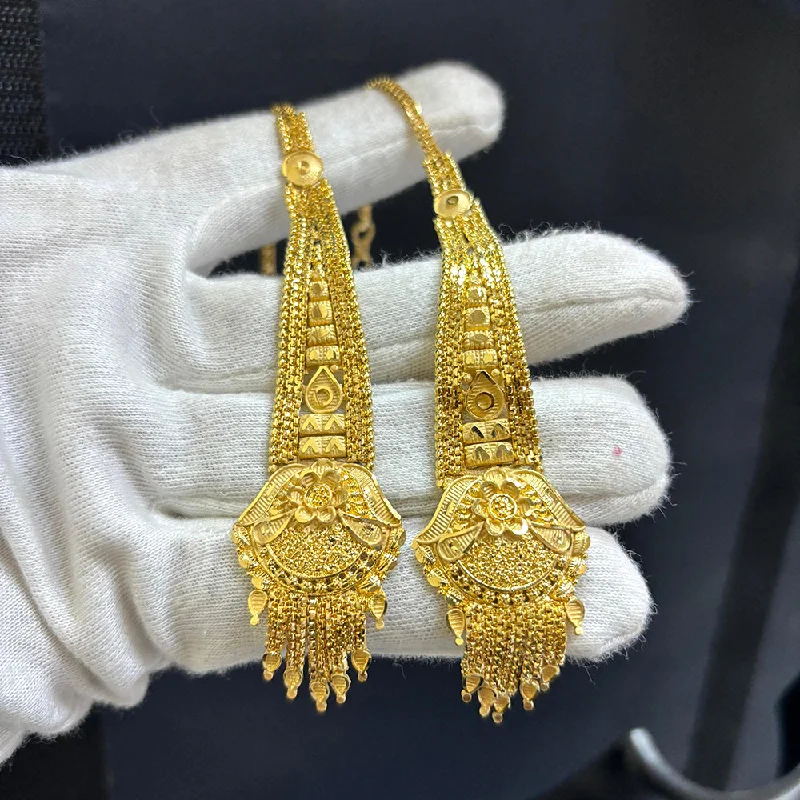 designer drop earrings for women-Pari Art Jewellery Gold Forming Dangler Earrings