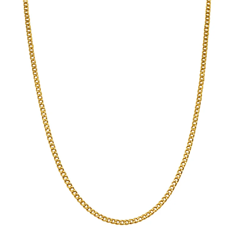 delicate gemstone necklaces for women-Deja Vu 24ct Yellow Gold Curb Chain