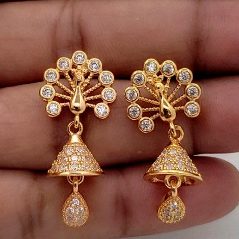 fashion-forward earrings for women-Aamrapali Gold Plated AD Dangler Jhumki