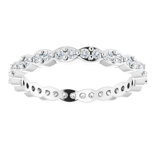 luxury gemstone rings for women-0.54 ct. Round Diamond Stackable Eternity Band