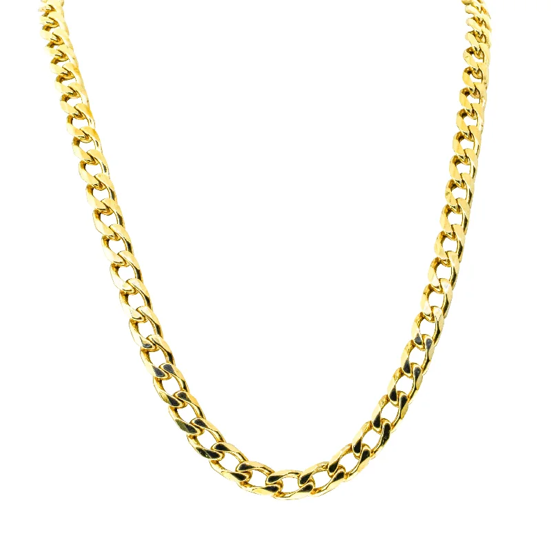 adjustable necklaces for women-Deja Vu 9ct Yellow Gold Curb Link Necklace