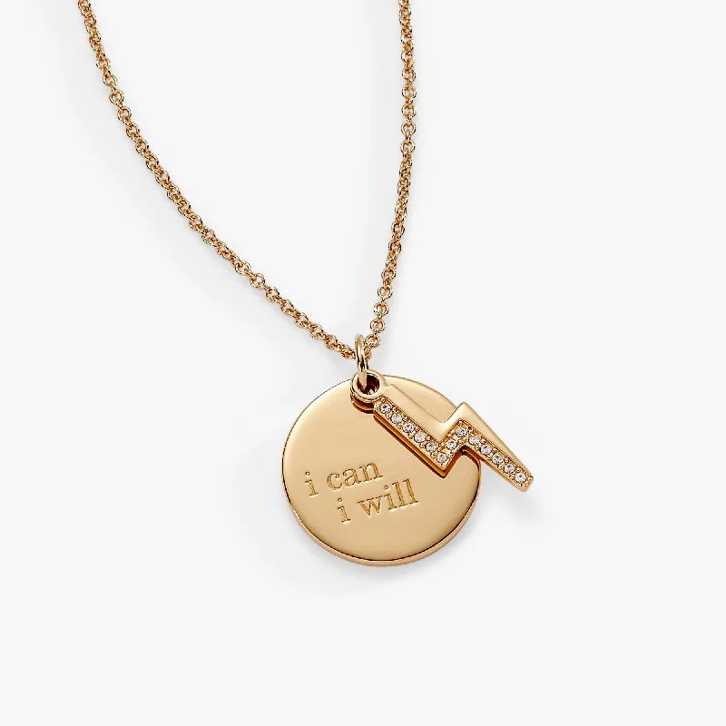 chic necklaces for women-“I Can, I Will” Duo Charm Pendant Necklace