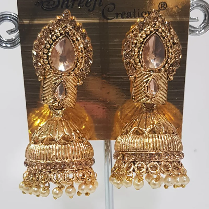 butterfly earrings for women-Shreeji Gold Plated Jhumki Earrings