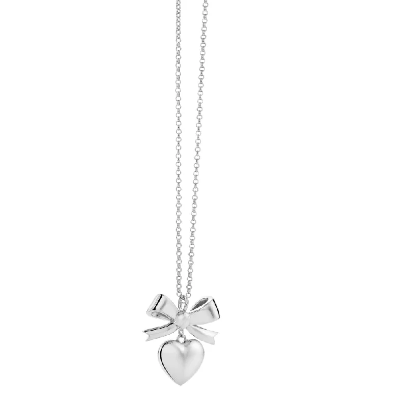 high-end necklaces for women-Karen Walker Super Love Bow Necklace - Sterling Silver