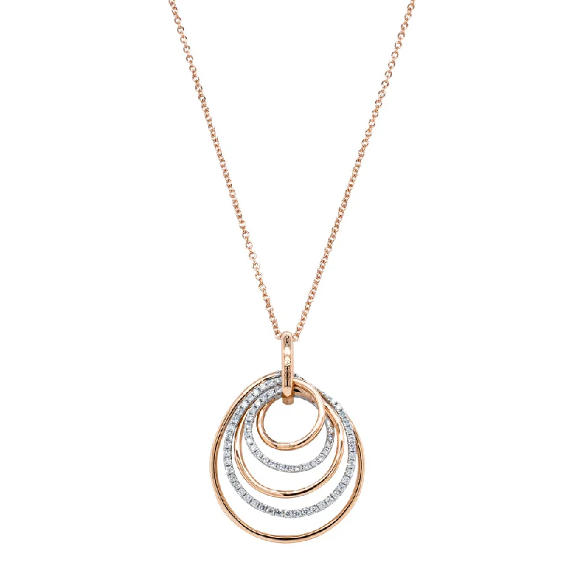 nature-inspired necklaces for women-18ct Rose Gold Diamond Pendant