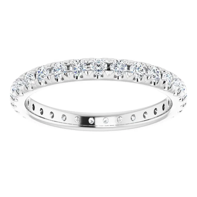 modern engagement rings for women-0.87 ct.  Round Diamond Eternity Band Pave Set Diamond Ring