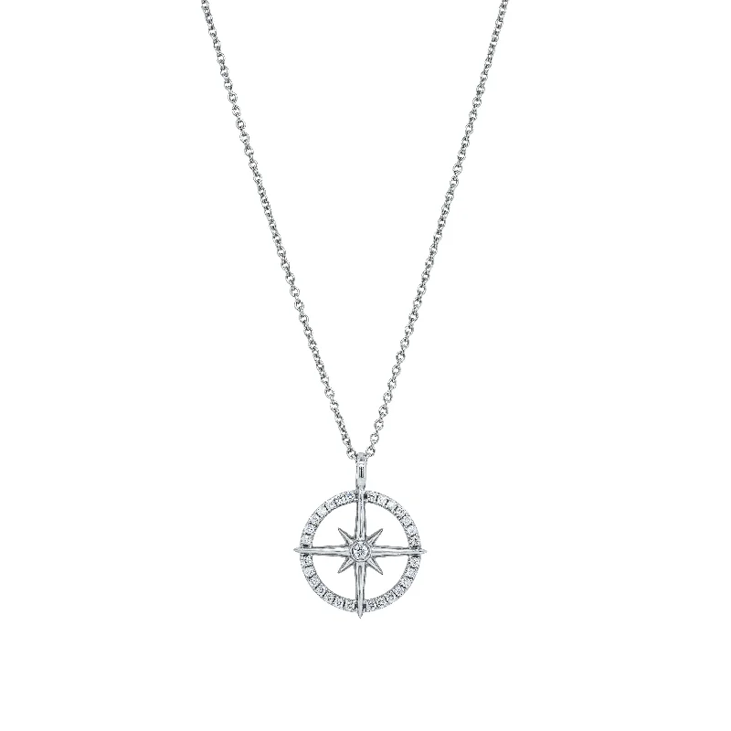 gemstone necklaces for women-18ct White Gold Polaris Star Necklace