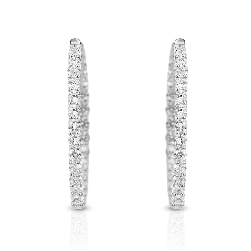 fashion-forward earrings for women-Nipura Studded Zircon Round Hoop earrings