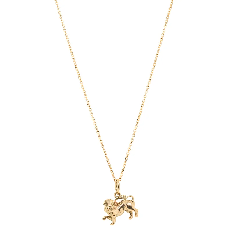 minimalist necklaces for women-Deja Vu 9ct Yellow Gold Lion Necklace