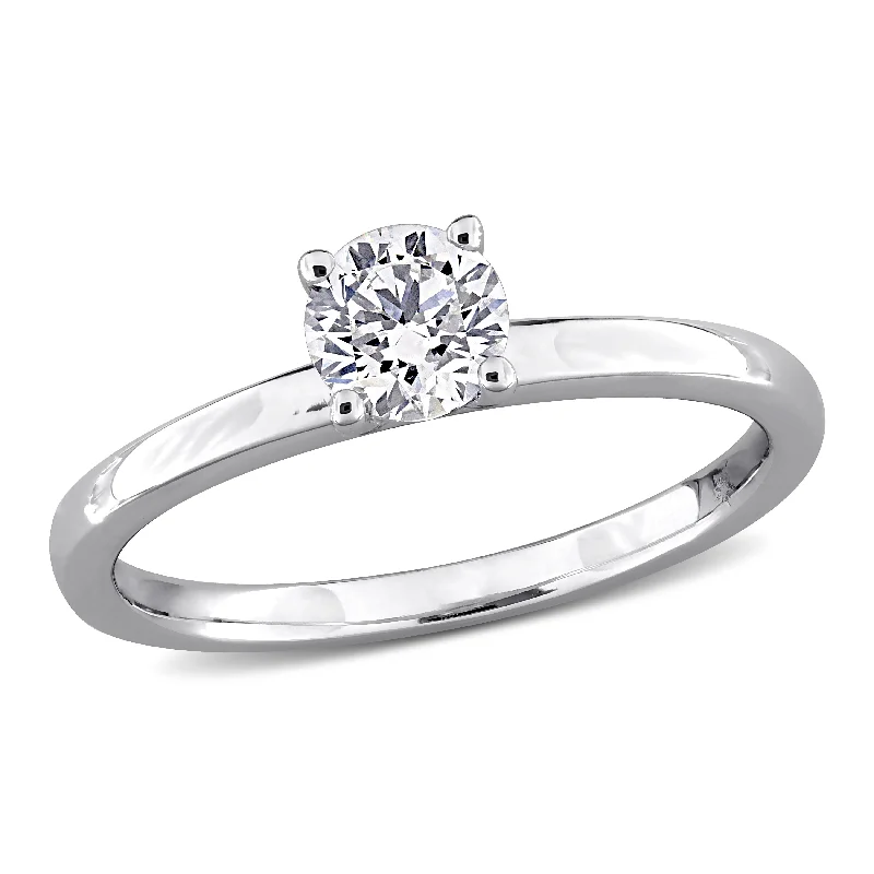 customized diamond engagement rings for women-Created Forever 1/2ct TW Lab-Grown Diamond Solitaire Engagement Ring in 10k White Gold