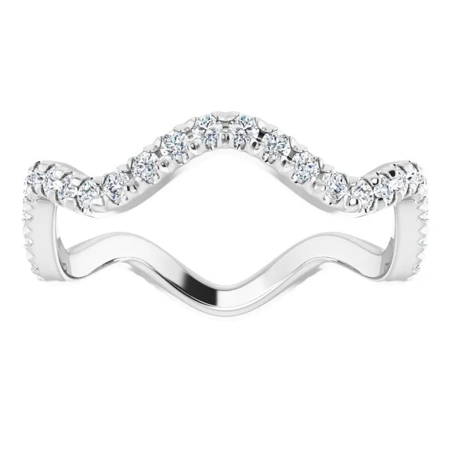 engagement rings for women-0.61 ct. Round Diamond Curvy Stackable Eternity Band