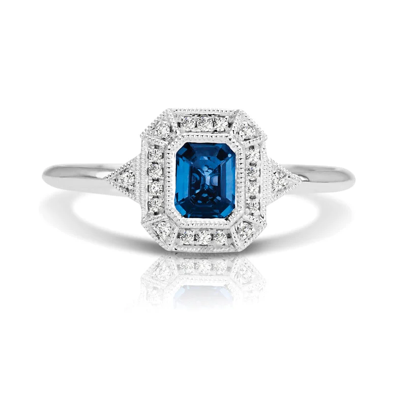 contemporary engagement rings for women-Vintage Inspired 0.50 ct. Natural Blue Sapphire Ring