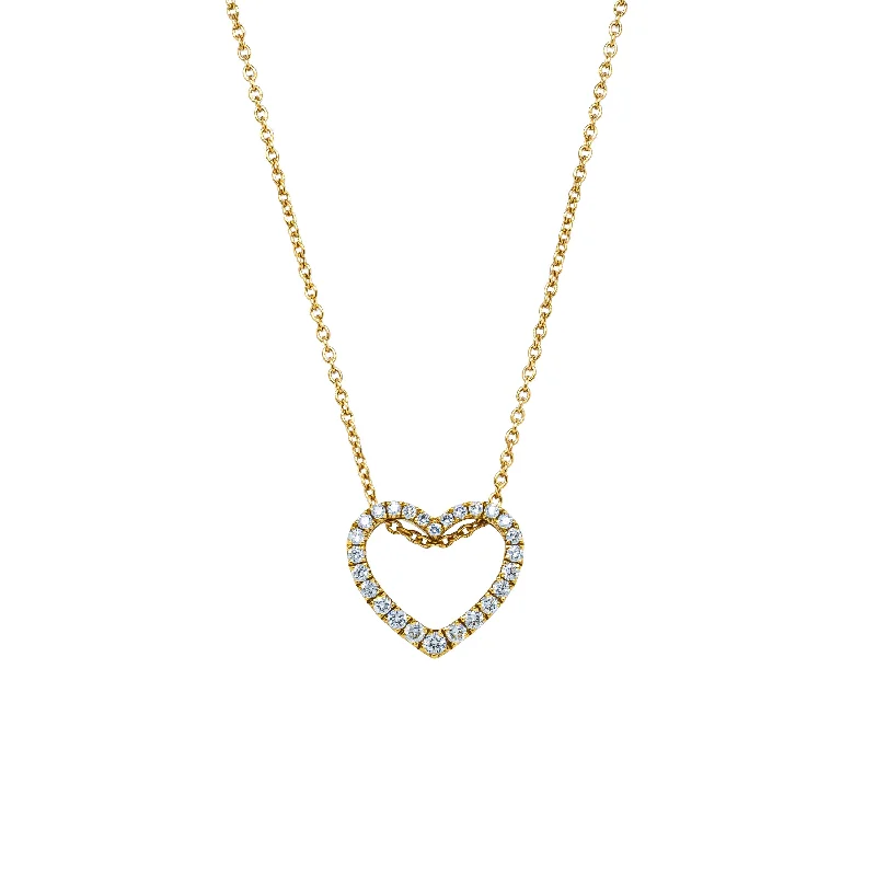 artistic necklaces for women-18ct Yellow Gold .31ct Diamond Heart Pendant