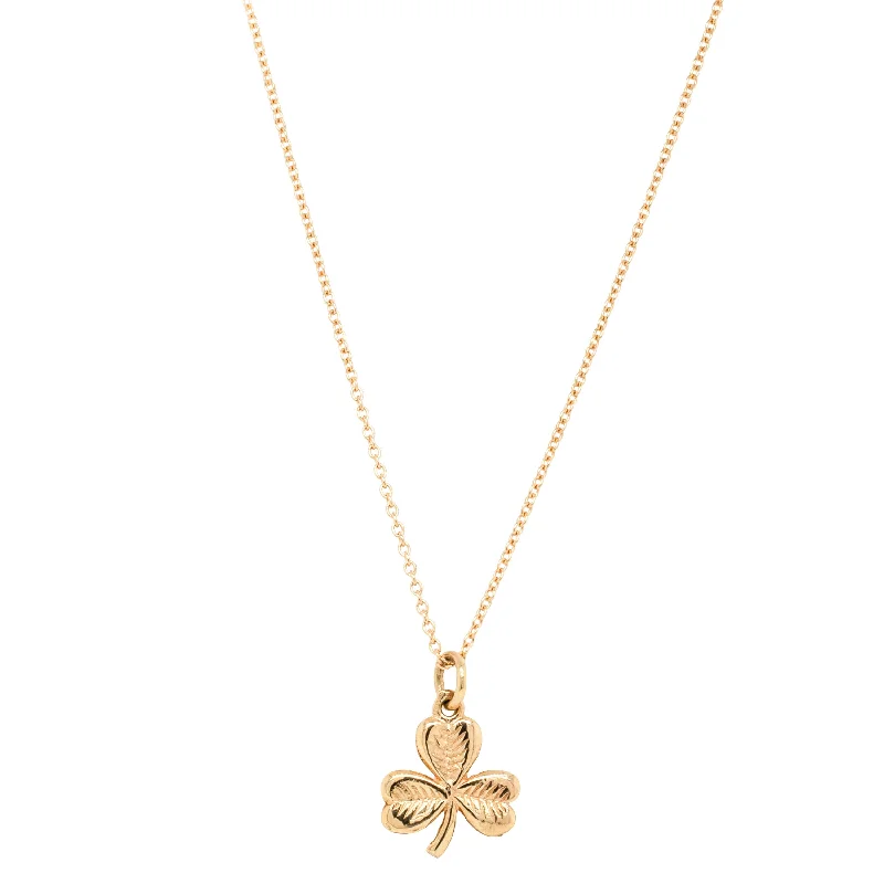 personalized name necklaces for women-Deja Vu 9ct Yellow Gold Clover Necklace