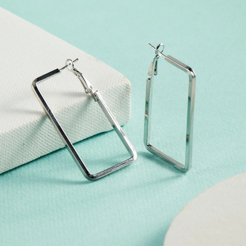 personalized earrings for women-Nipura Silver Juliet Hoops