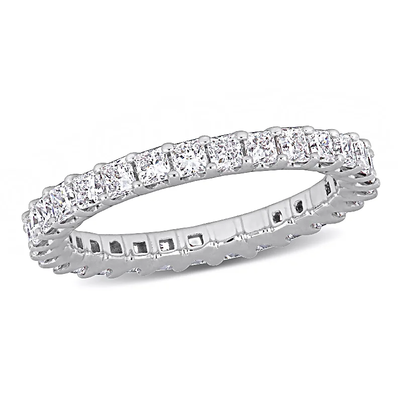 affordable luxury engagement rings for women-Created Forever 2ct TW Princess-Cut Lab-Grown Diamond Eternity Ring in 14k White Gold