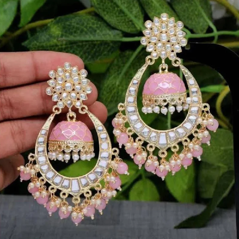 diamond dangle earrings for women-Lucentarts Jewellery Gold Plated Kundan Dangler Earrings