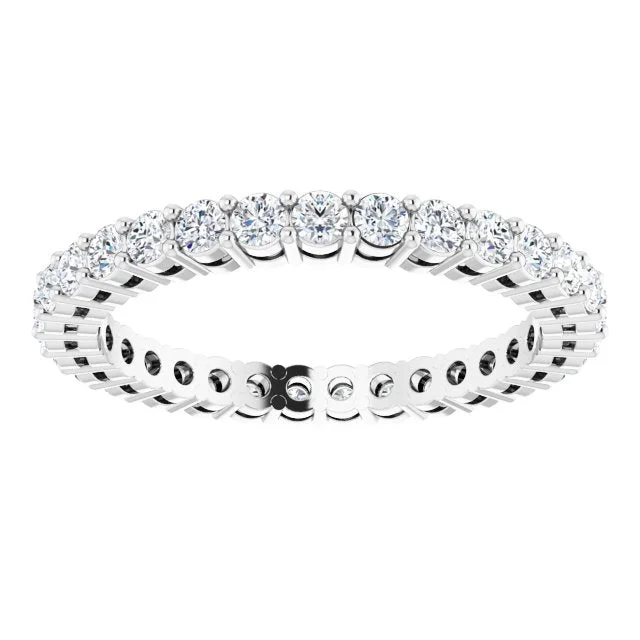 bold gemstone rings for women-0.93 ct. Shared Prong Round Diamond Eternity Band