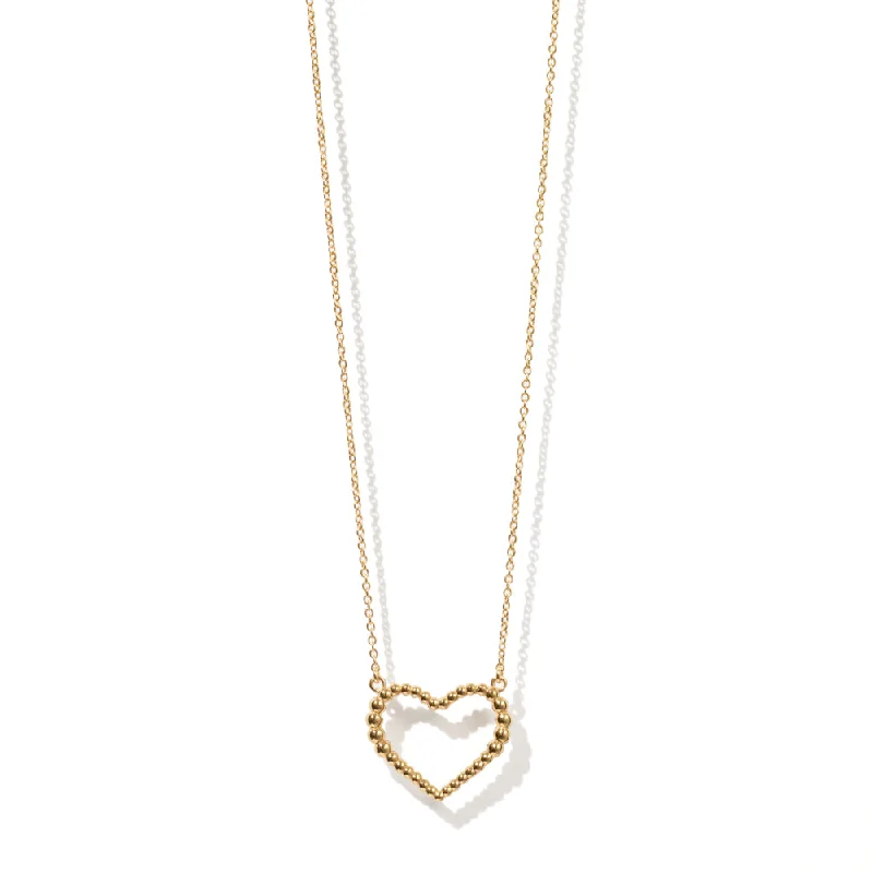 romantic necklaces for women-Meadowlark Fizzy Heart Necklace Medium - Gold Plated