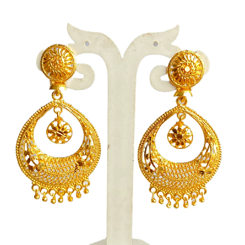 sparkling earrings for women-Mahavir Dye Gold Dangler Earrings