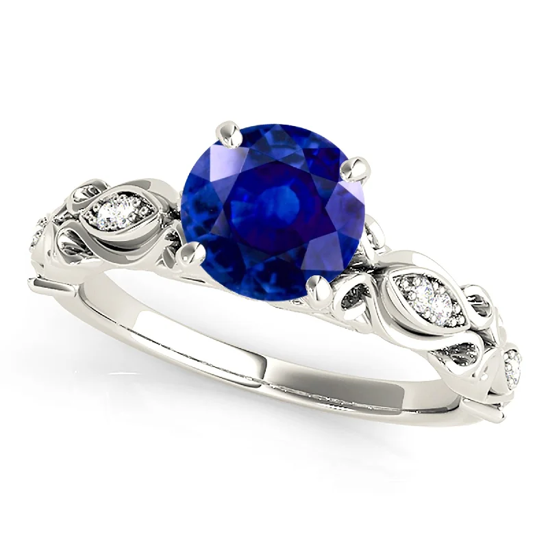 custom-made rings for women-1.80 ct. Genuine Blue Sapphire Vintage Ring